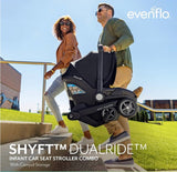 NEW Evenflo Shyft DualRide Infant Car Seat & Stroller Travel System in Beaufort Black