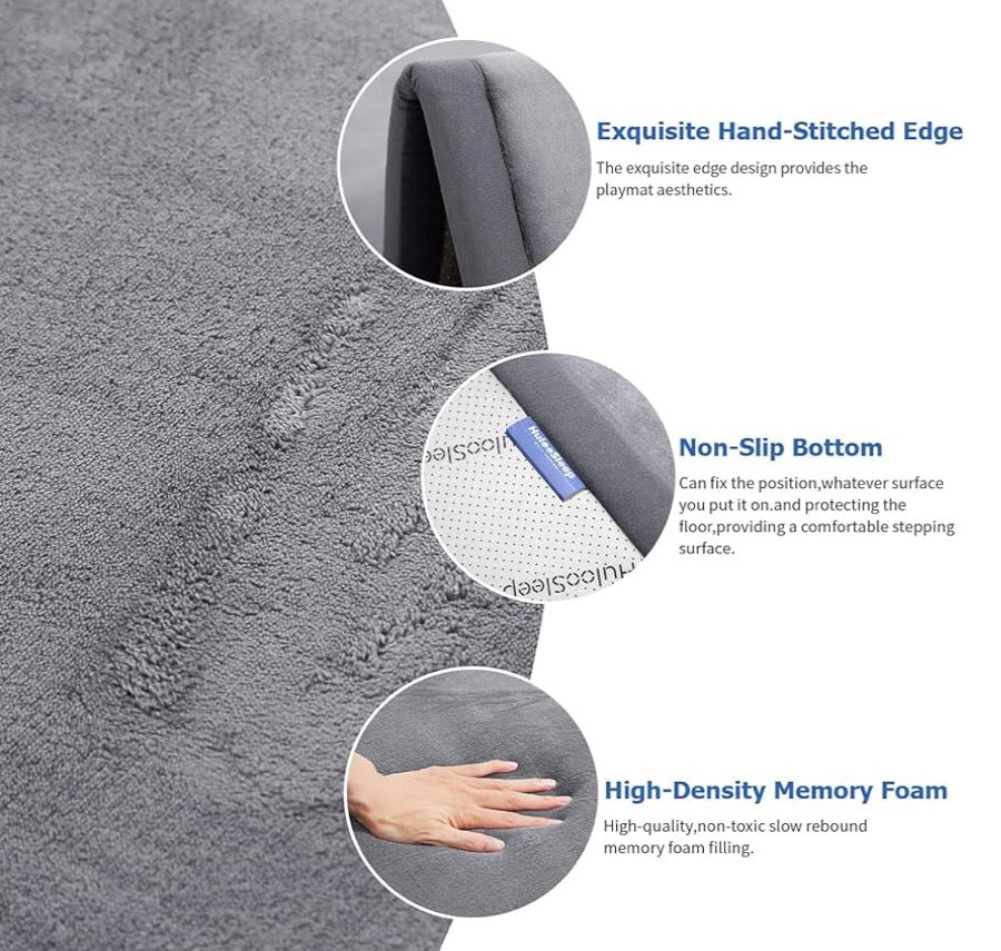 NEW Extra Large 79"x158" Baby Activity Play Mat in Dark Grey
