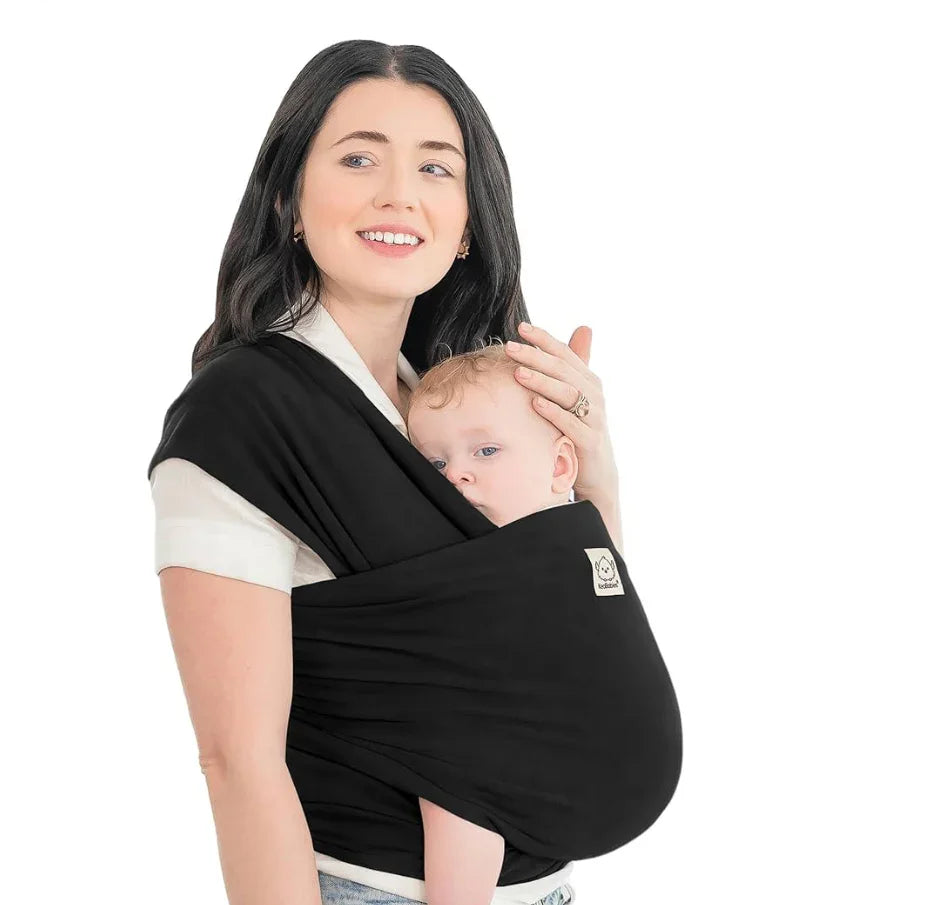 KeaBabies Original Baby Wrap Carrier - Black 7-35lbs