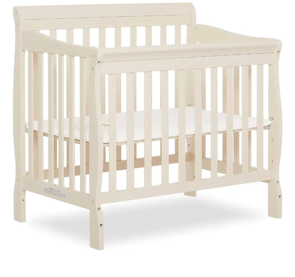 NEW Dream On Me Aden Convertible 4-in-1 Mini Crib in French White