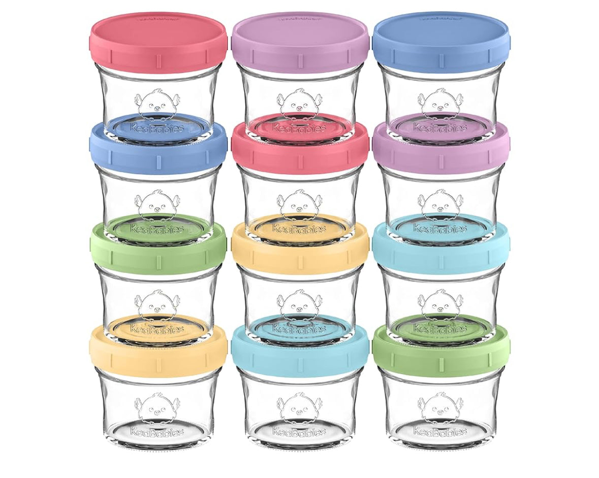 NEW KeaBabies Glass Food Prep Jars 12pk