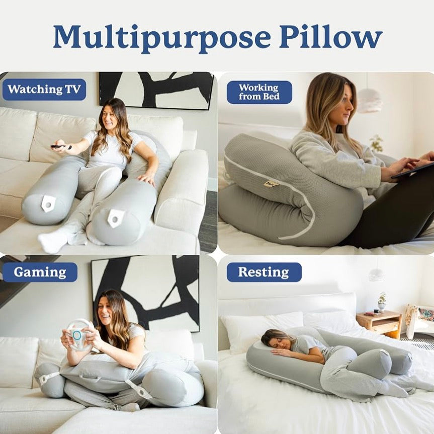 Plufl Hugl Cooling Body Pillow, Grey
