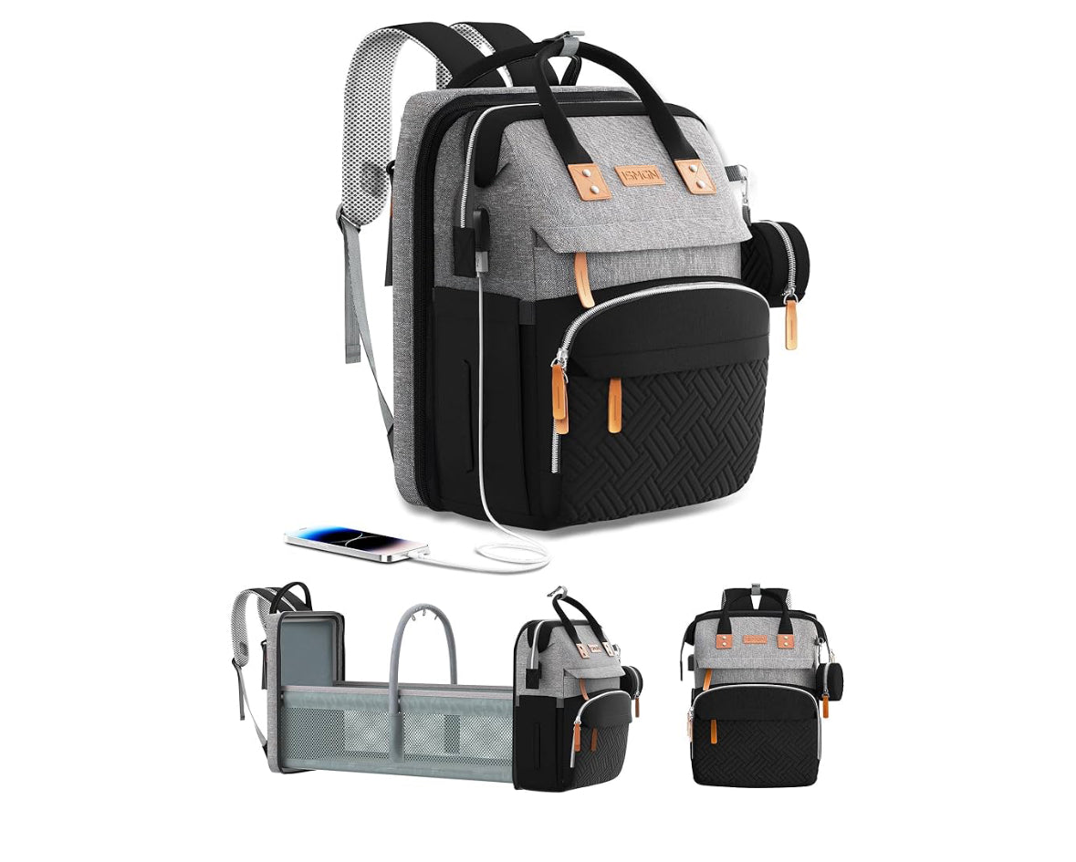 NEW ISMGN Diaper Bag Backpack with Changing Station, Grey