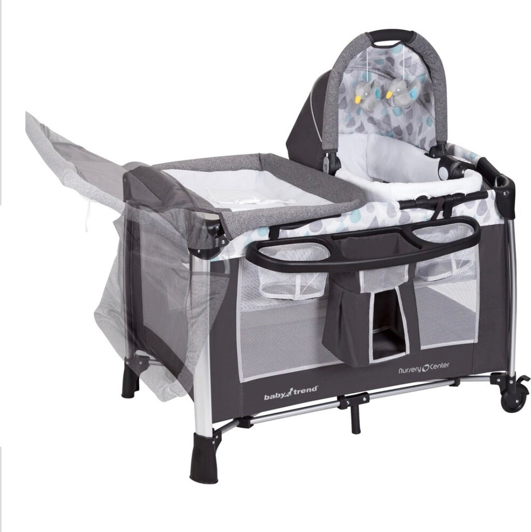 NEW Baby Trend Go Lite ELX Nursery Center Playard in Drip Drop