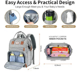 HOBEST Diaper Bag Backpack w/ Changing Station & USB Grey