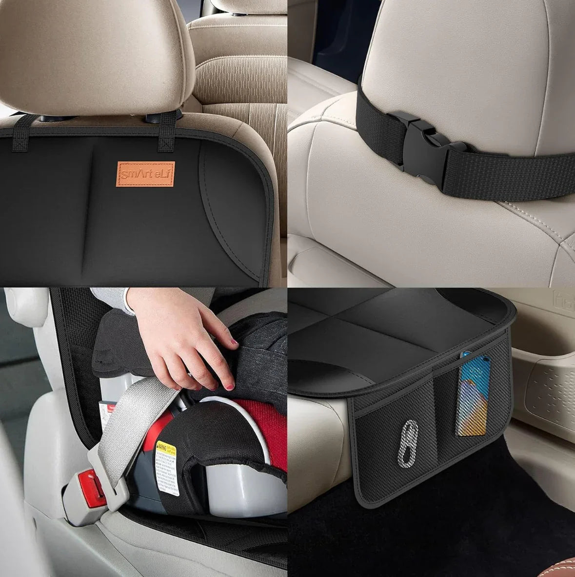 Smart Elf Car Seat Protector, Black