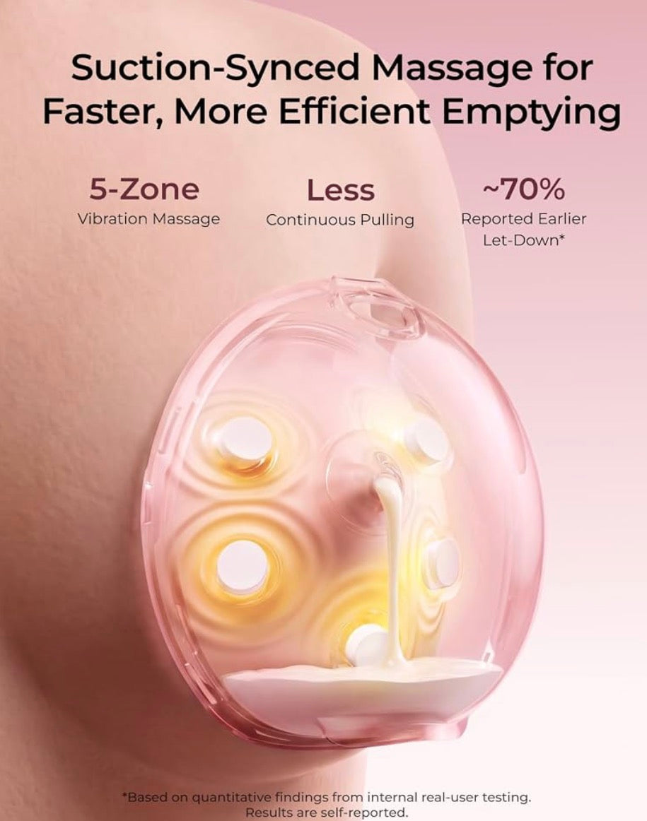 NEW Momcozy Wellness 1 Warm-Massage Wearable Electric Breast Pump