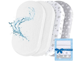Waterproof bassinet mattress covers and star print bassinet sheets set for babies