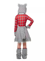 Spirit Halloween Faux Fur Charming Werewolf Costume Red sz 12-14 - Me n Mommy To Be