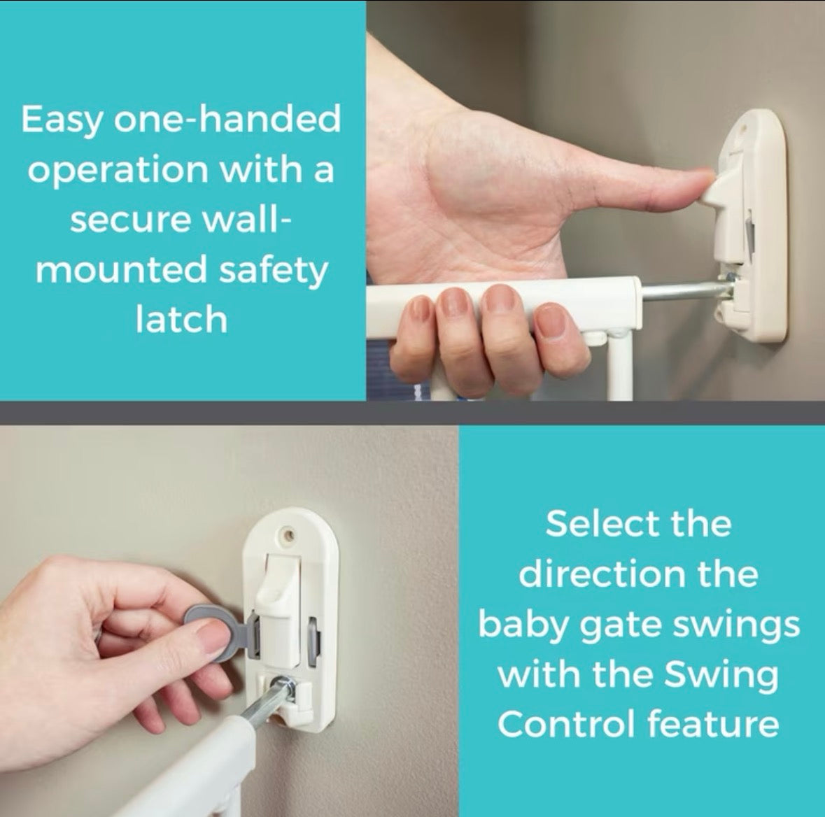 NEW Toddleroo by North States Tall Easy Swing & Lock Baby Gate Series 2 28.68"-47.85"