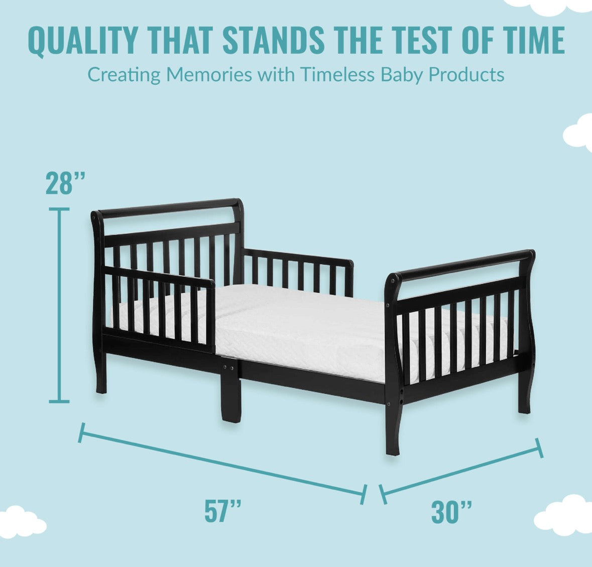 Dream On Me Classic Sleigh Toddler Bed Black
