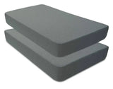 2Pk BlueSnail Waterproof Crib Fitted Sheets, Grey