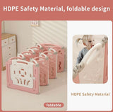 IFLETH 18-Panel Foldable Baby Playpen Pink/White