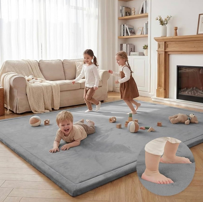 NEW Extra Large 79"x158" Baby Activity Play Mat in Dark Grey