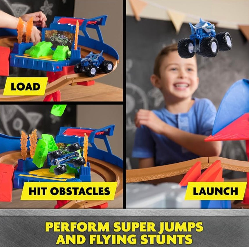 NEW Monster Jam Supercharge Speedway Playset
