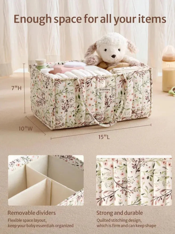 Blissful Diary Floral Diaper Caddy Organizer
