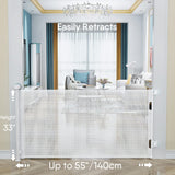 NEW Retractable Baby Gate up to 55" White