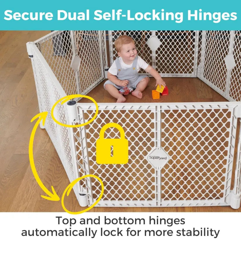 North States Superyard Duo Extra-Wide Gate and Playard