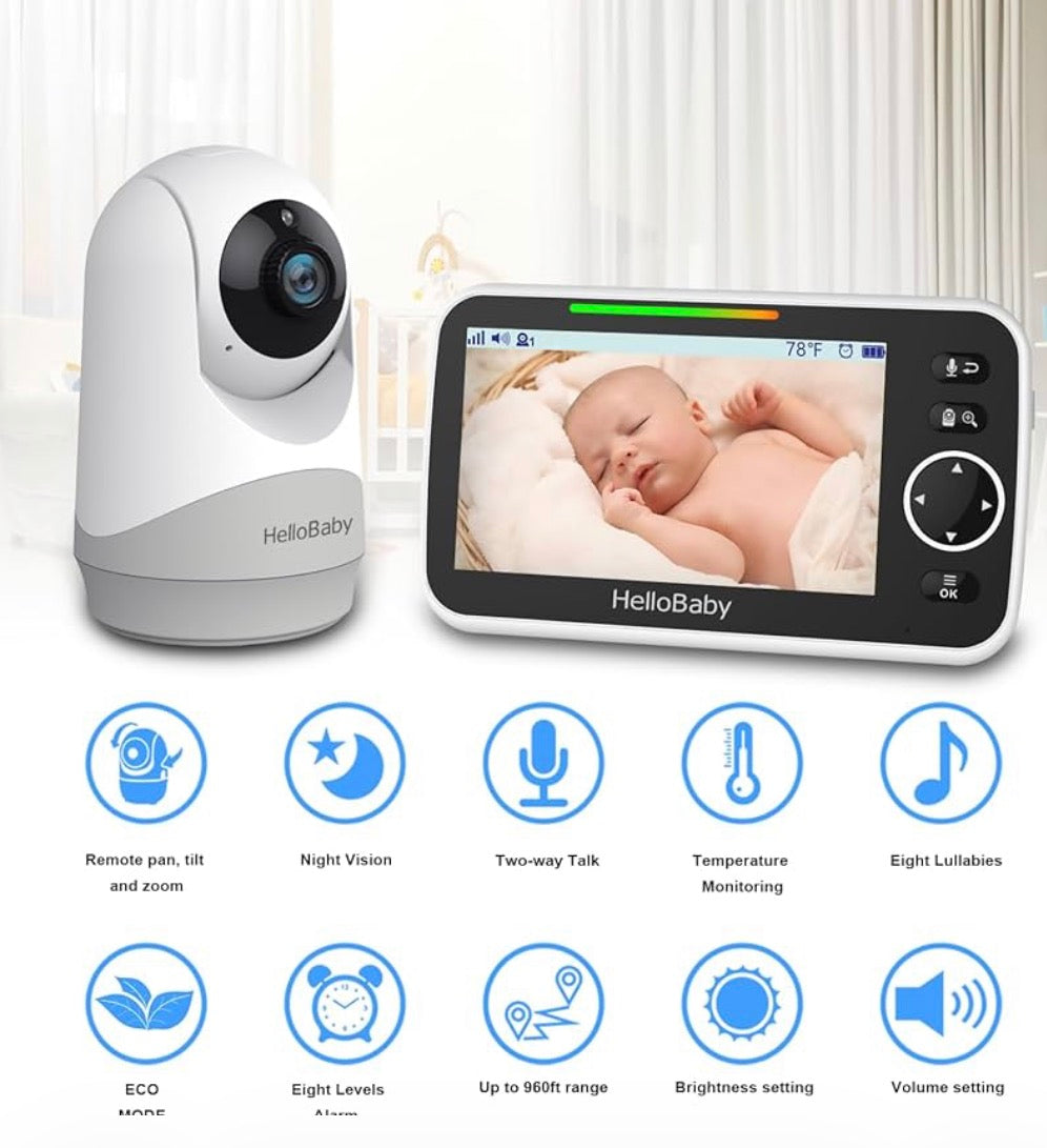 NEW HelloBaby No WiFi Baby Monitor HB6550