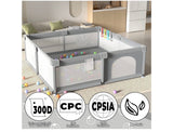 LUTIKIANG Extra Large Playpen, Grey