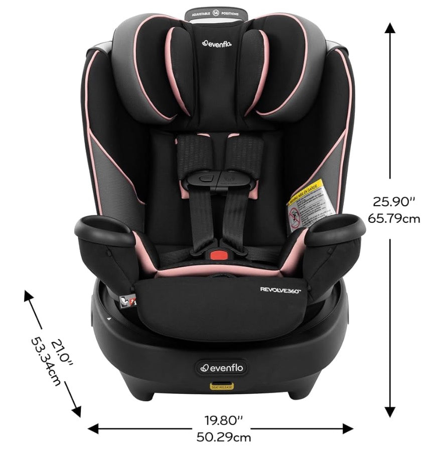 NEW Evenflo Revolve360 Rotating All-in-One Car Seat in Ainsley