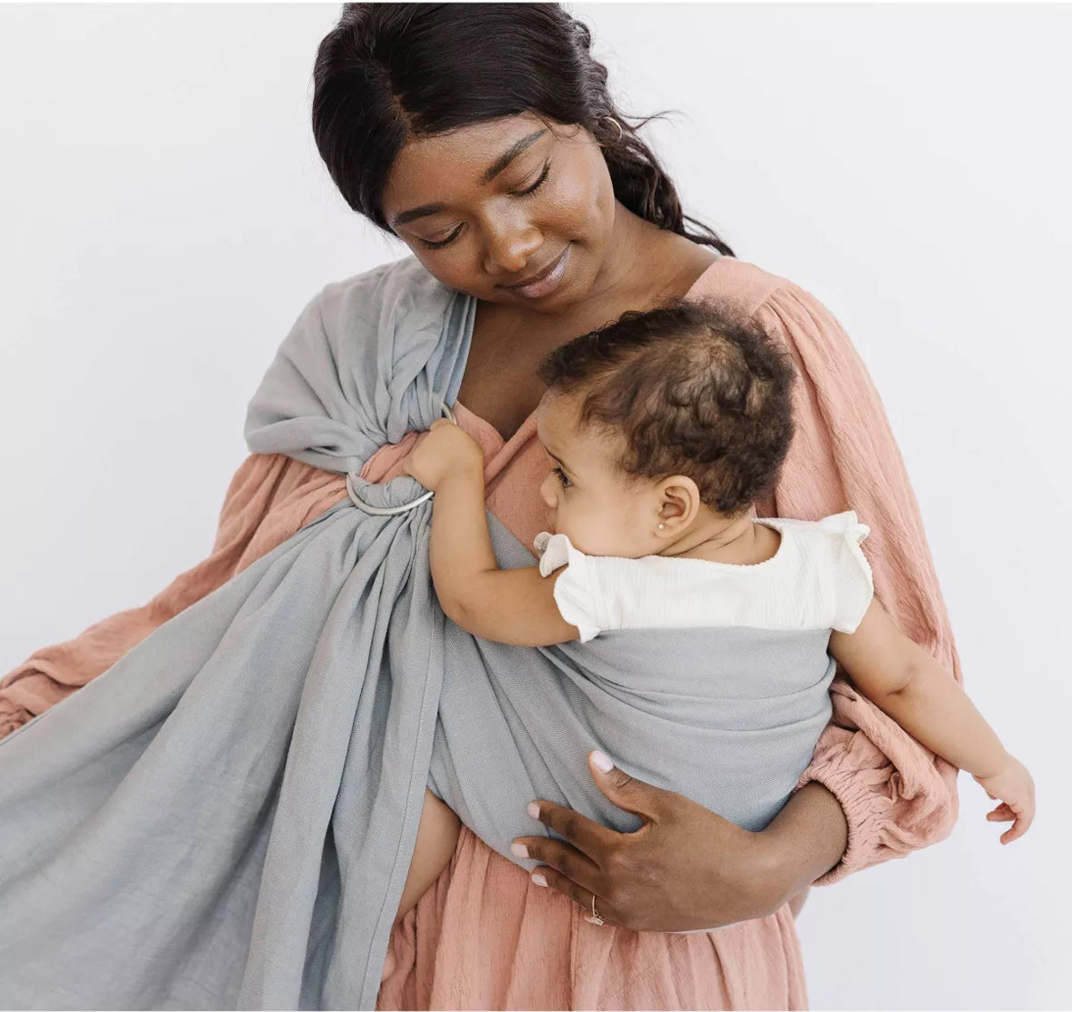 WildBird Ring Sling Baby Carrier in Grey 8-35lbs.