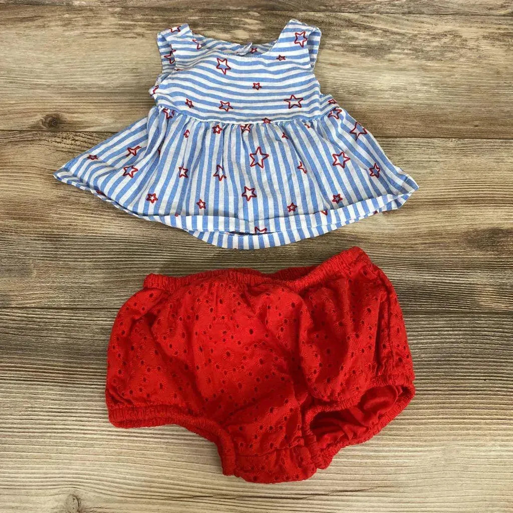 Cat & Jack Americana Top & Eyelet Bottom Set sz 3-6m - Me 'n Mommy To Be