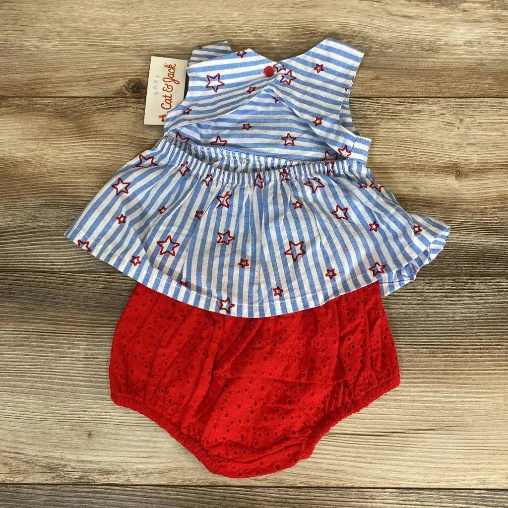 NEW Cat & Jack Americana Top & Eyelet Bottom Set sz 3-6m - Me 'n Mommy To Be