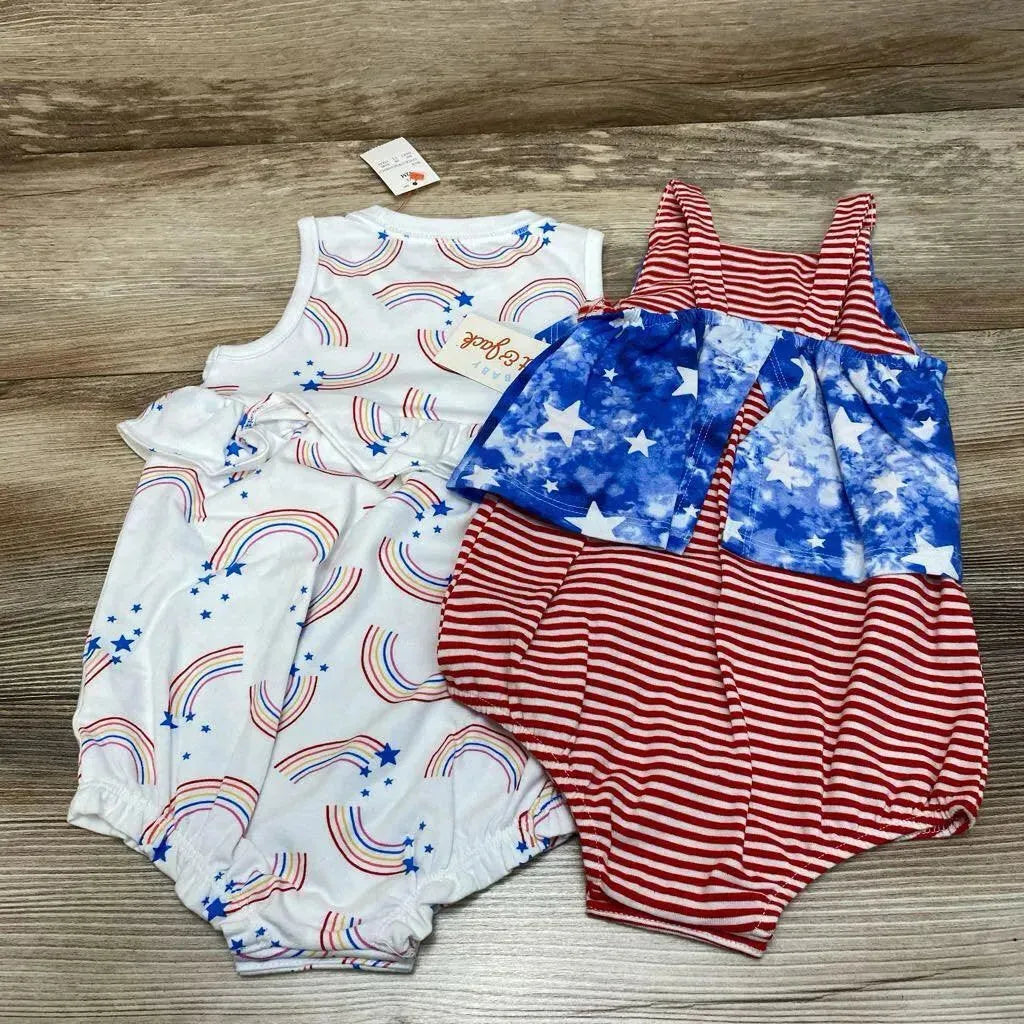 NEW Cat & Jack 2pk Rainbow Romper sz 12m - Me 'n Mommy To Be