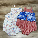 NEW Cat & Jack 2pk Rainbow Romper sz 12m - Me 'n Mommy To Be