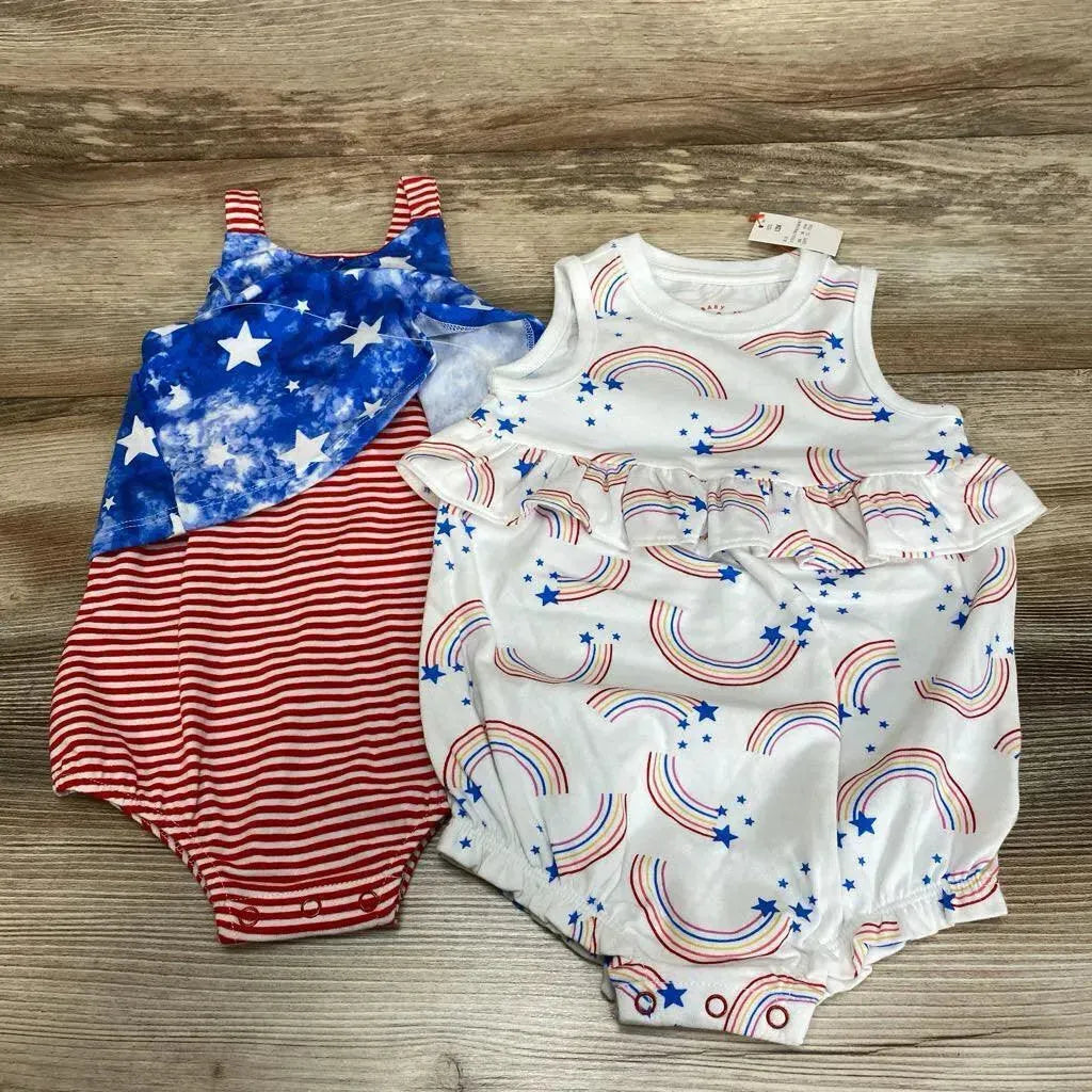NEW Cat & Jack 2pk Rainbow Romper sz 12m - Me 'n Mommy To Be