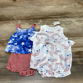 NEW Cat & Jack 2pk Rainbow Romper sz 3-6m - Me 'n Mommy To Be