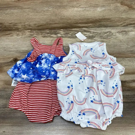 NEW Cat & Jack 2pk Rainbow Romper sz 3-6m - Me 'n Mommy To Be