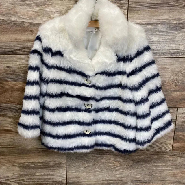 Janie & Jack Juno Valentine Striped Faux Fur Jacket sz 5/6 - Me 'n Mommy To Be