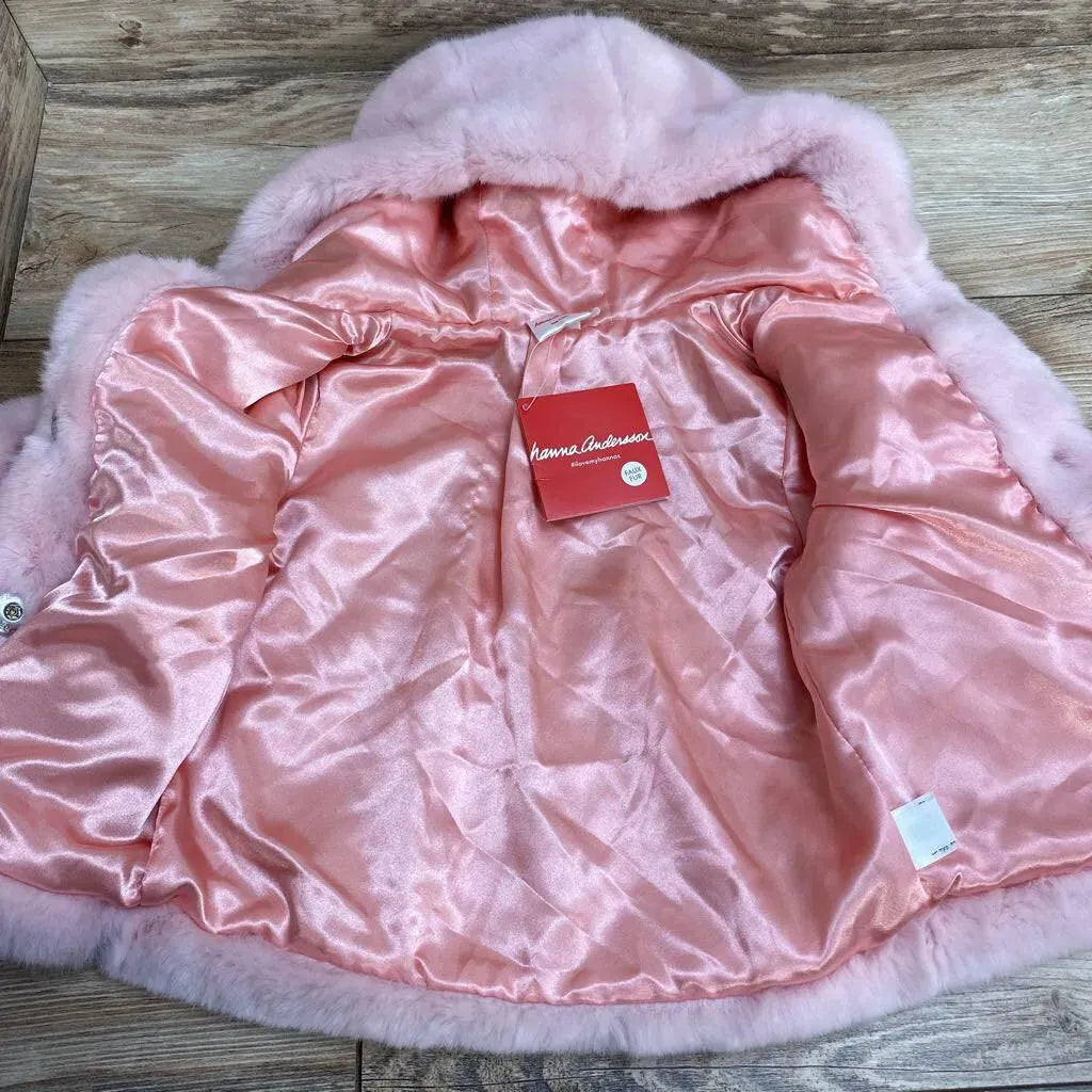 NEW Hanna Andersson Faux Fur Hooded Coat sz 6-12m - Me 'n Mommy To Be