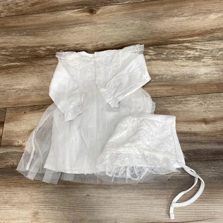 NWoT Tulle Overlay Dress & Bonnet sz 6-9m - Me 'n Mommy To Be