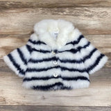 Janie & Jack Juno Valentine Striped Faux Fur Jacket sz 6-12m - Me 'n Mommy To Be