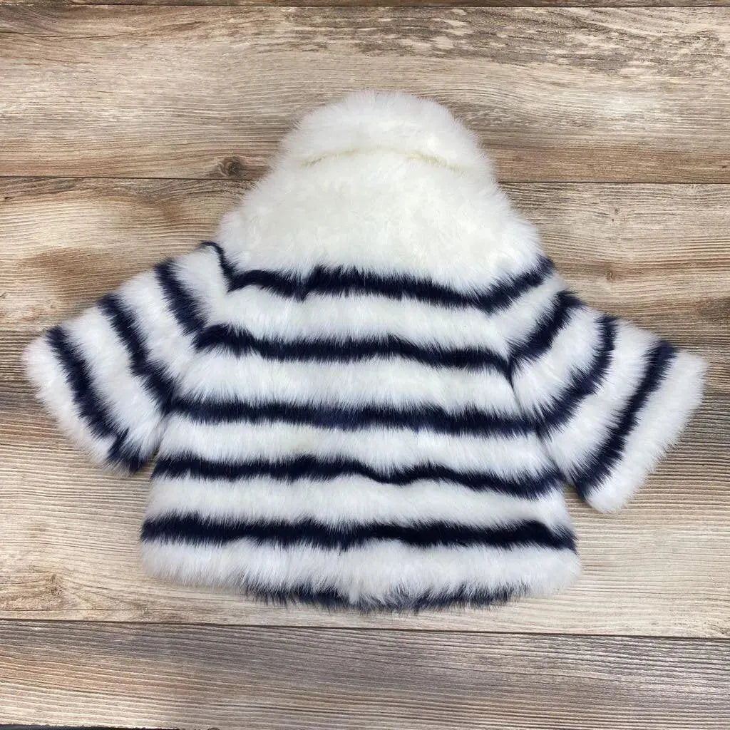 Janie & Jack Juno Valentine Striped Faux Fur Jacket sz 6-12m - Me 'n Mommy To Be