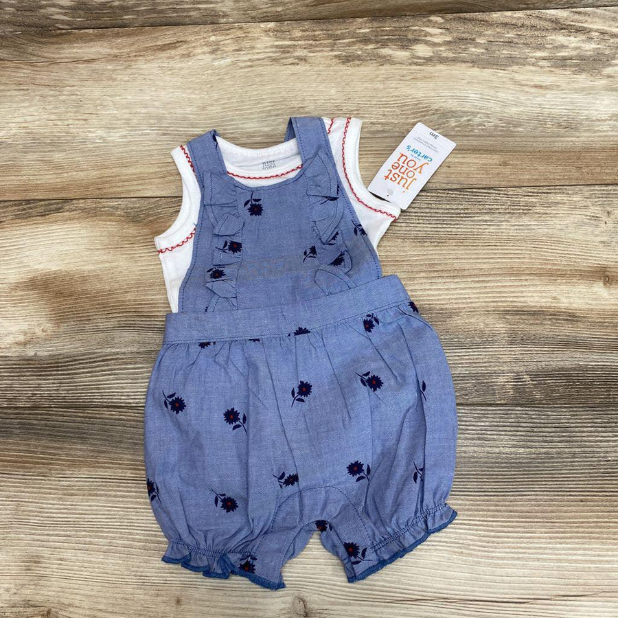 NEW Just One You 2pc Shirt & Floral Shortalls sz 3m - Me 'n Mommy To Be
