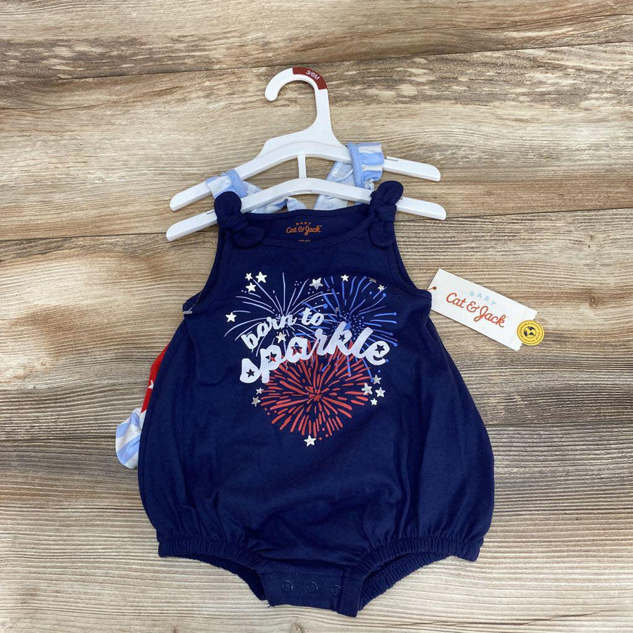 NEW Cat & Jack 3pc Born To Sparkle Romper Set sz 3-6m - Me 'n Mommy To Be