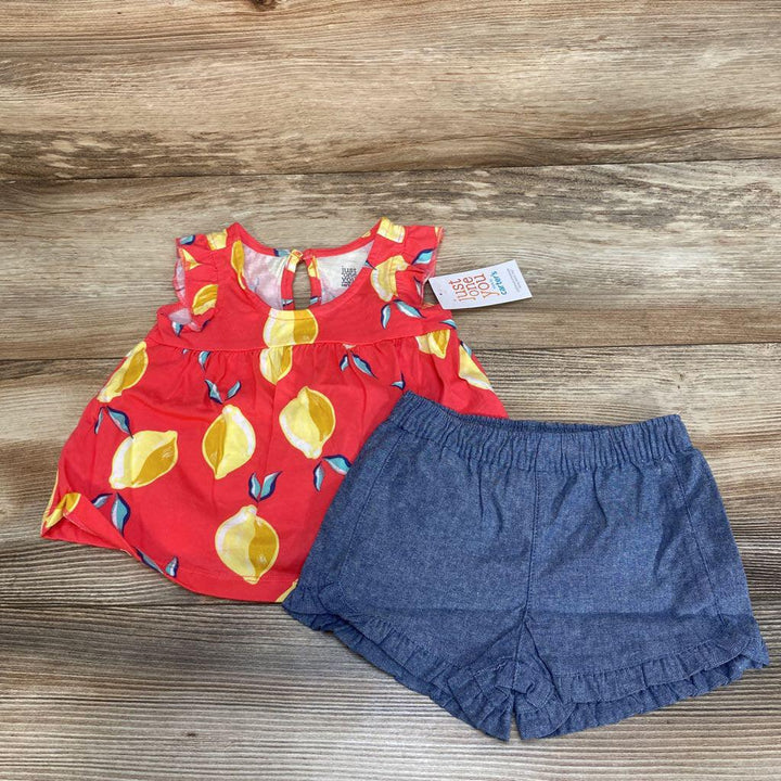 NEW Just One You 2pc Lemon Top & Chambray Shorts sz 6m - Me 'n Mommy To Be