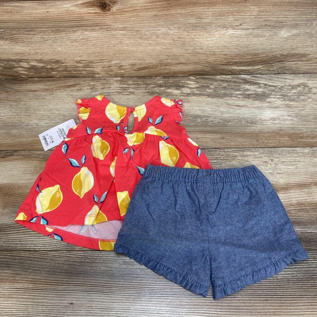 NEW Just One You 2pc Lemon Top & Chambray Shorts sz 6m - Me 'n Mommy To Be