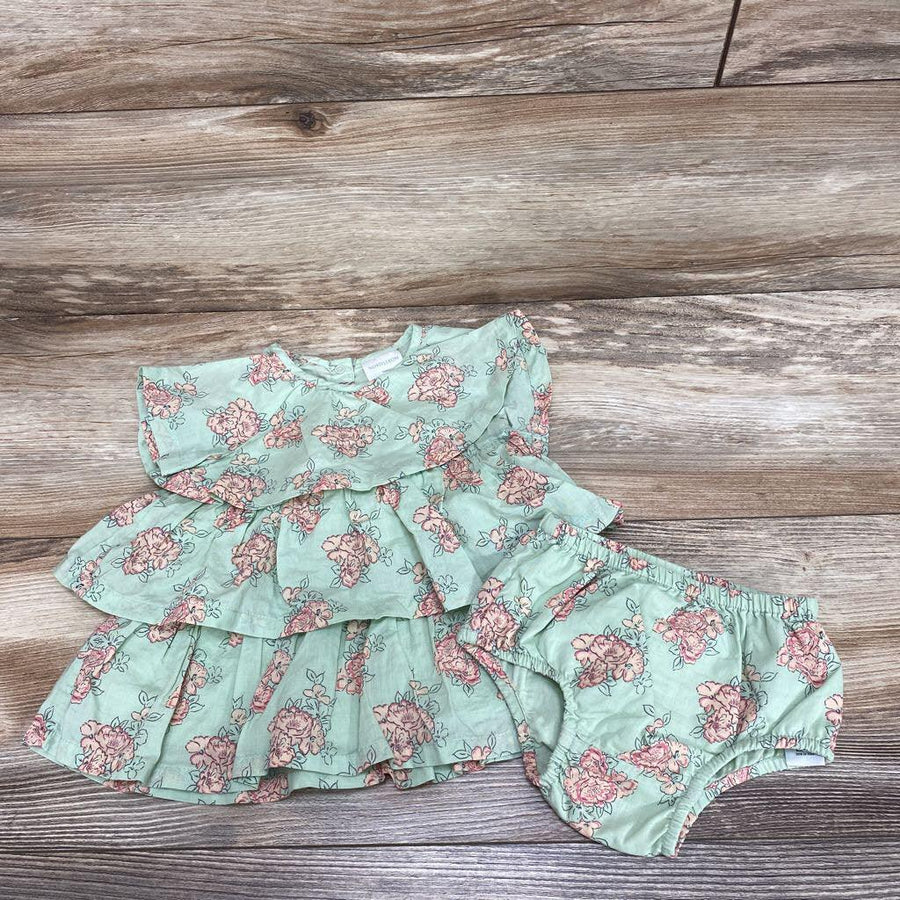 Nordstrom Baby 2pc Floral Tiered Dress & Bloomers sz NB - Me 'n Mommy To Be