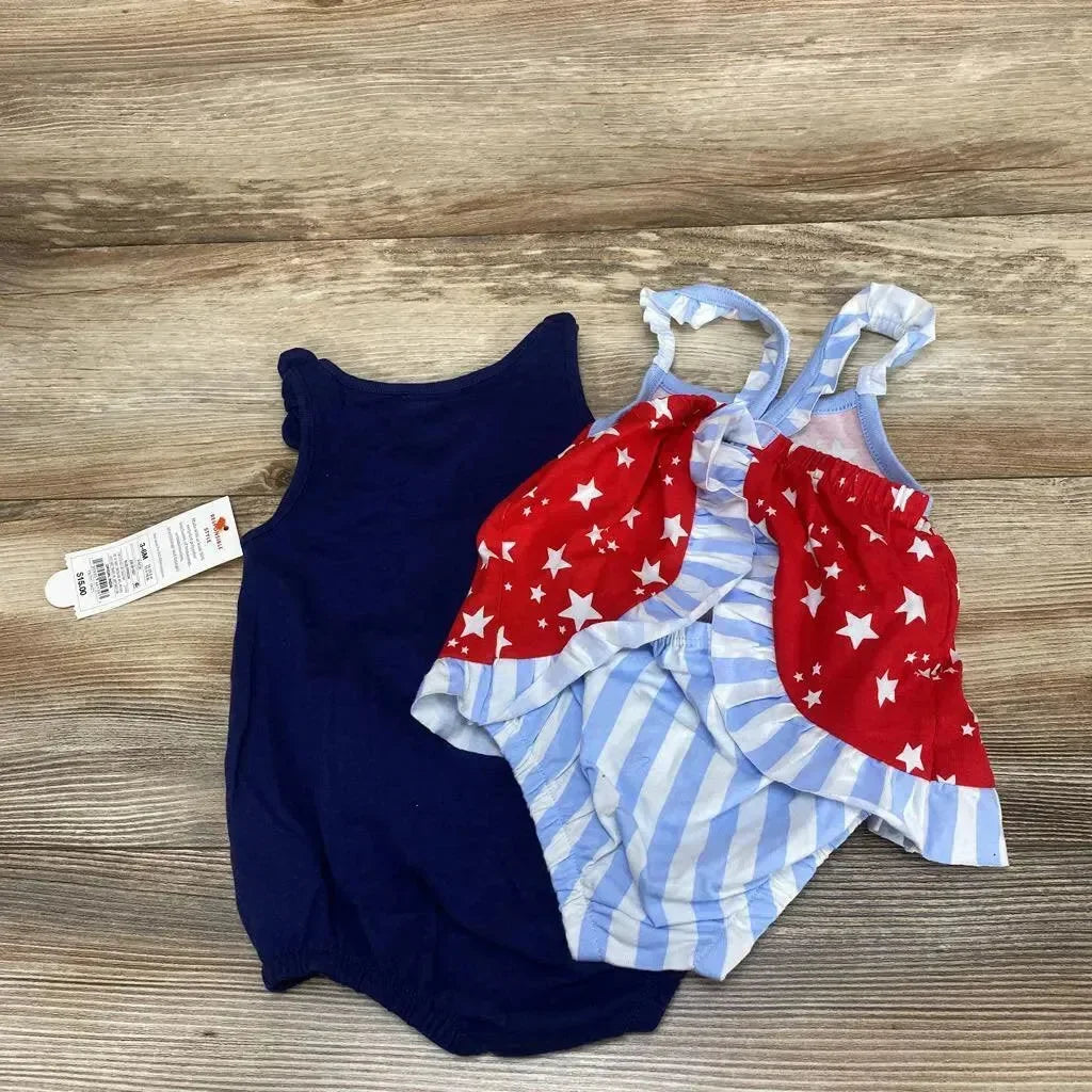 NEW Cat & Jack 3pc Born To Sparkle Romper Set sz 3-6m - Me 'n Mommy To Be