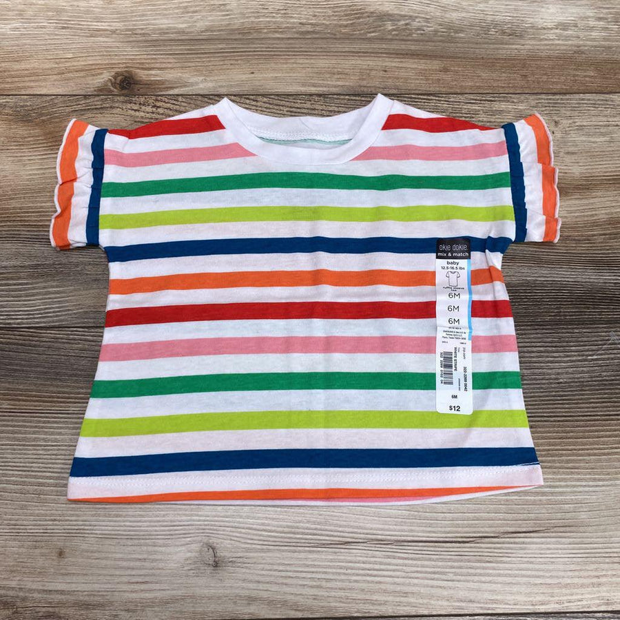 NEW Okie Dokie Rainbow Stripe T-Shirt sz 6m - Me 'n Mommy To Be