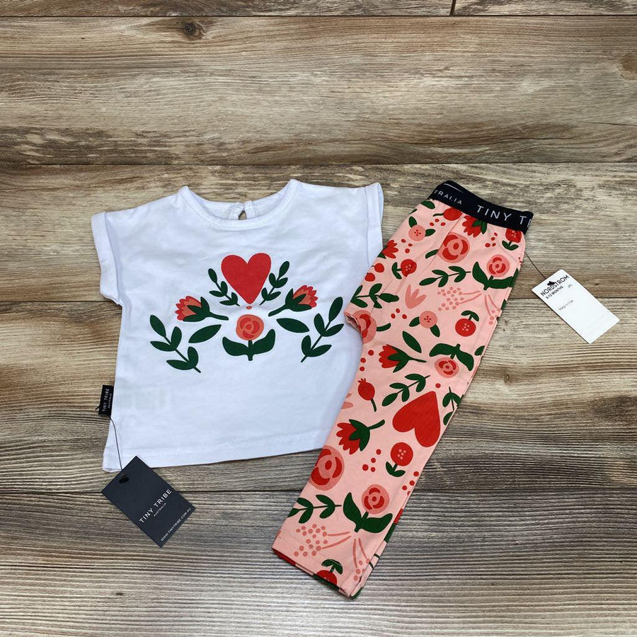 NEW Tiny Tribe 2pc Floral Shirt & Leggings sz 9-12m - Me 'n Mommy To Be
