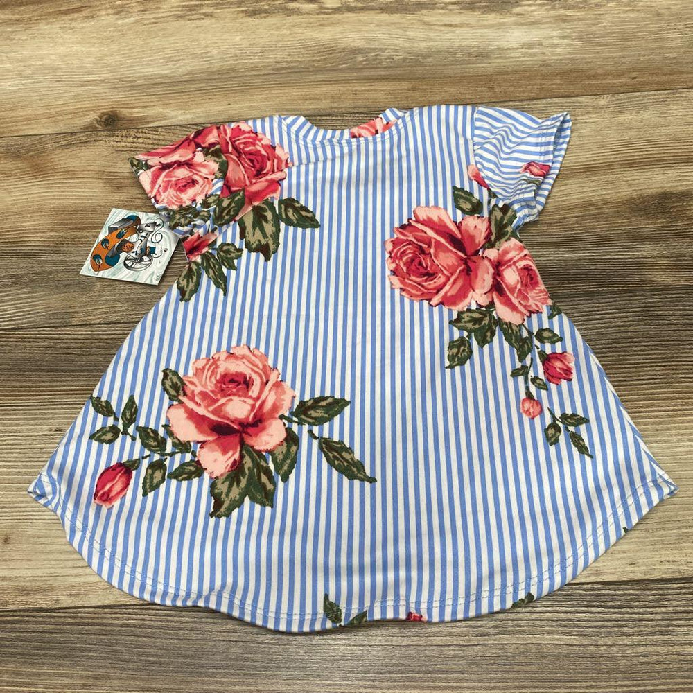 NEW 3 Fancy Feathers Striped Floral Shirt sz 2T - Me 'n Mommy To Be
