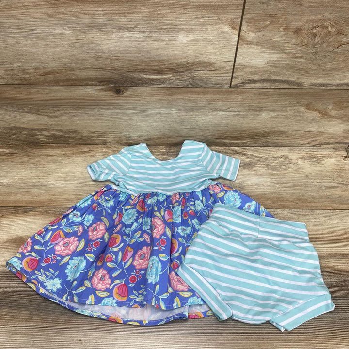Handmade Floral Dress & Bloomer Set sz 12-18m - Me 'n Mommy To Be
