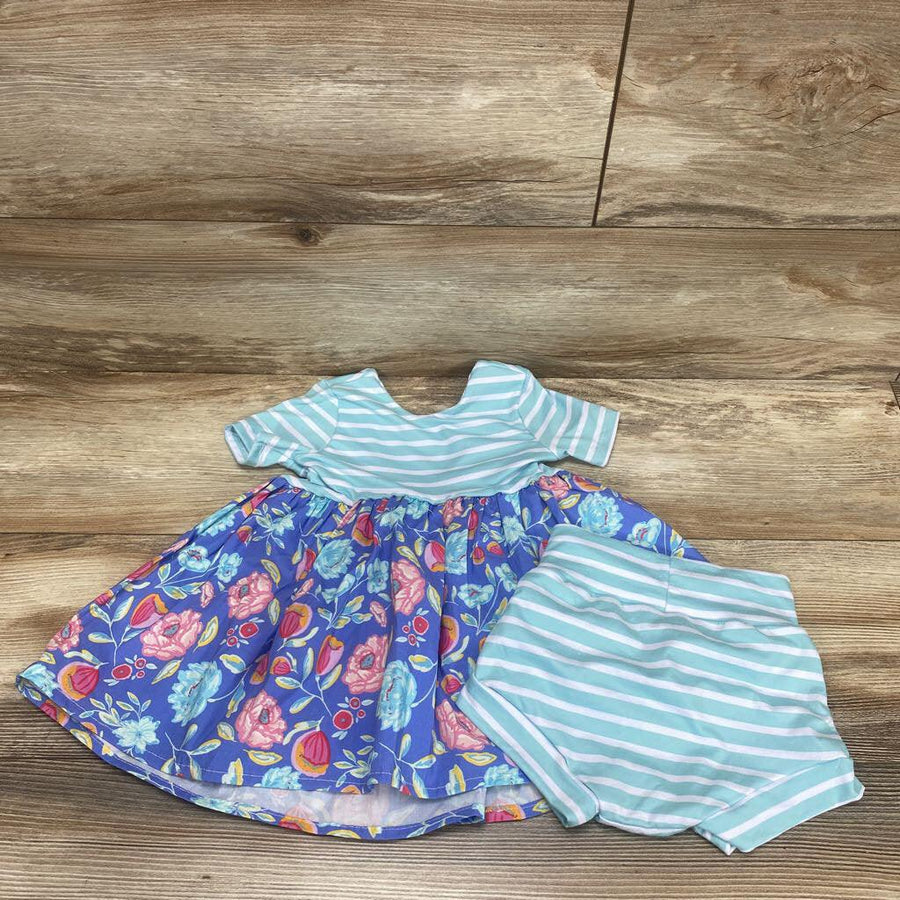 Handmade Floral Dress & Bloomer Set sz 12-18m - Me 'n Mommy To Be