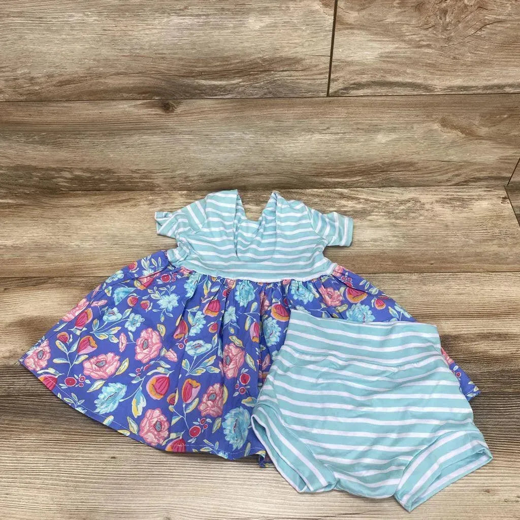 Handmade Floral Dress & Bloomer Set sz 12-18m - Me 'n Mommy To Be